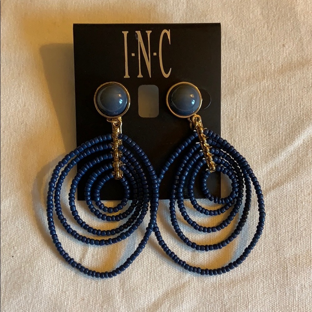 INC Blue beaded earrings from Macy’s- NWT